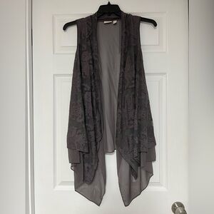 Gorgeous Gray Sheer Sleeveless Cardigan